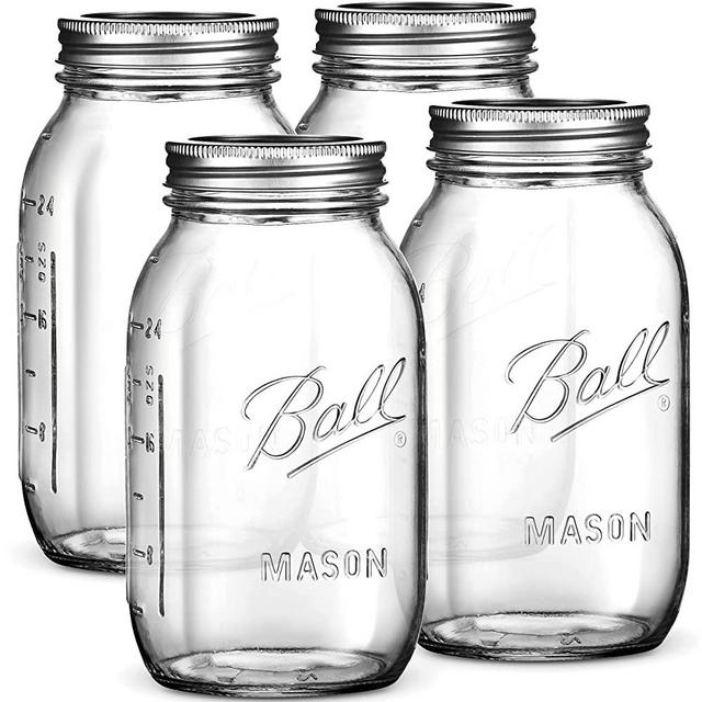 SEWANTA Wide Mouth Mason Jars 16 oz [7 Pack] With mason jar lids and Bands,  mason jars 16 oz - For Canning, Fermenting, Pickling - Jar Décor 