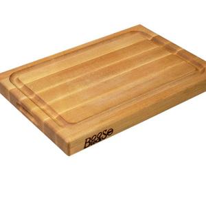 John Boos Reversible Maple BBQ Cutting Board with Juice Groove, 18" x 12" x 1.5 Inches