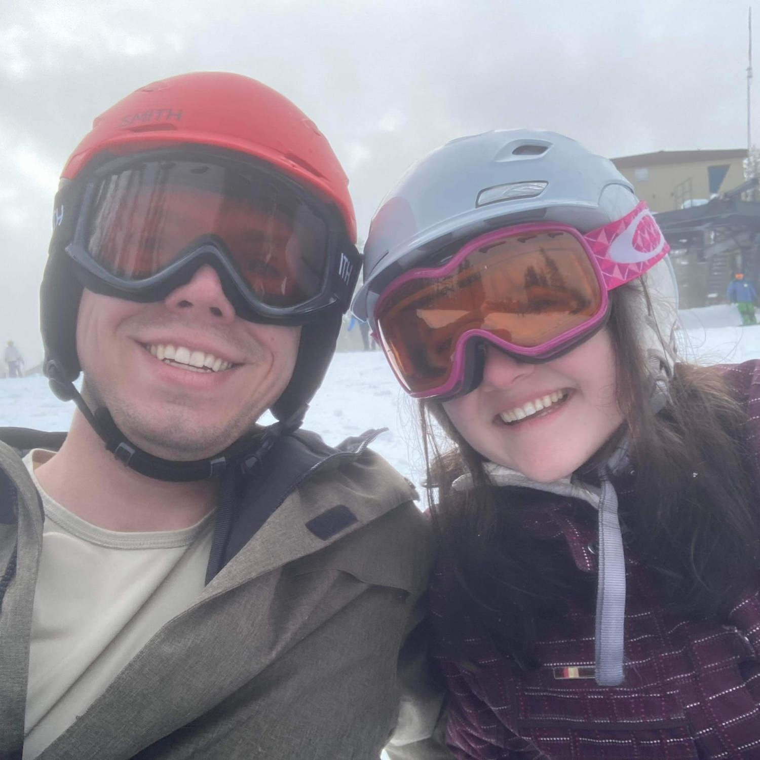 A week before we were a couple, Parker taught Anna how to snowboard.