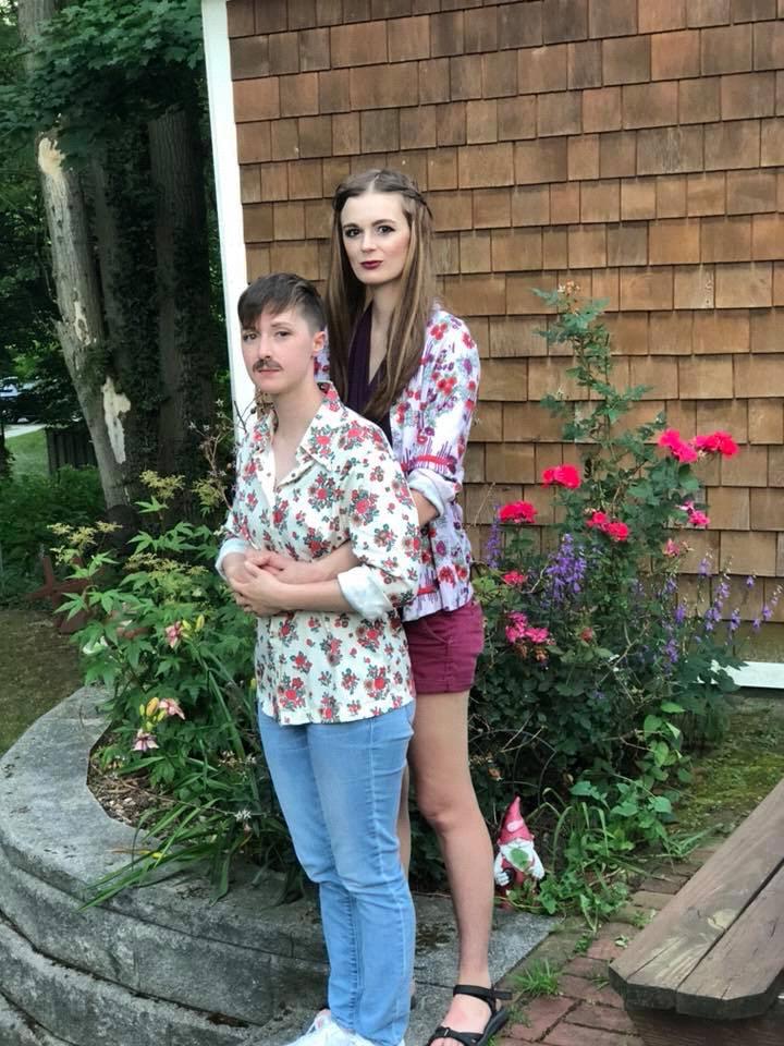 Sonny and Cher in the garden.