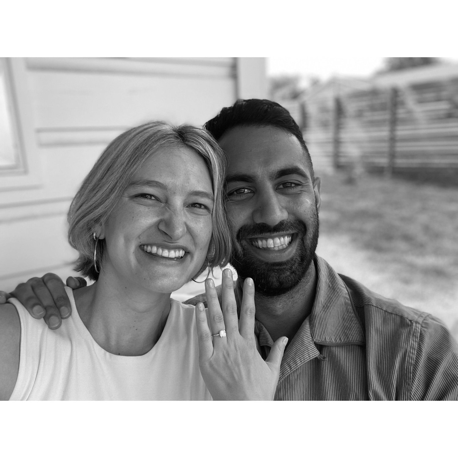 The day we got engaged on our front porch
