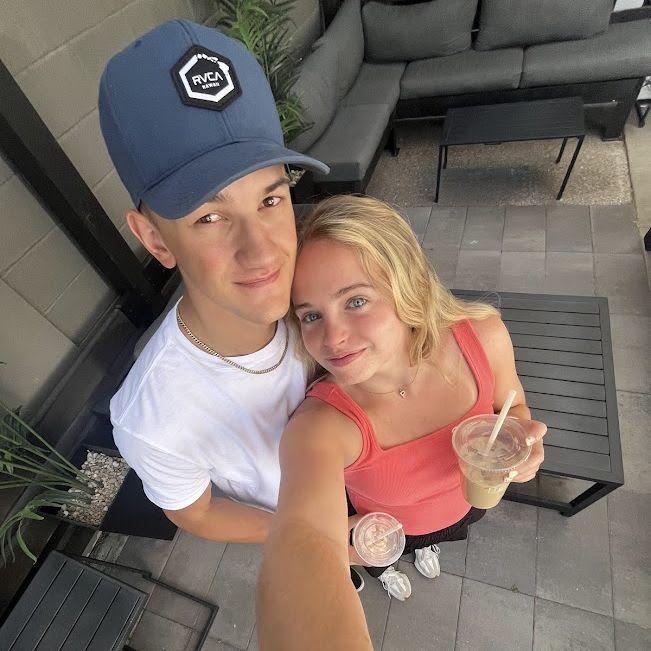 Walks to get coffee together.