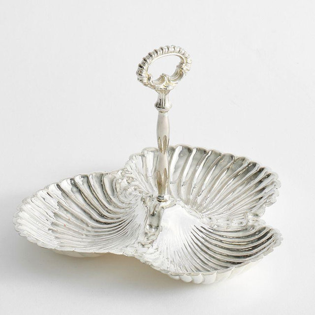 LoveShackFancy Silver Triple Condiment Server- Antique Silver