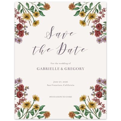 Light Oatmeal, Beige Wedding Digital Save the Date - Mirasol Portrait