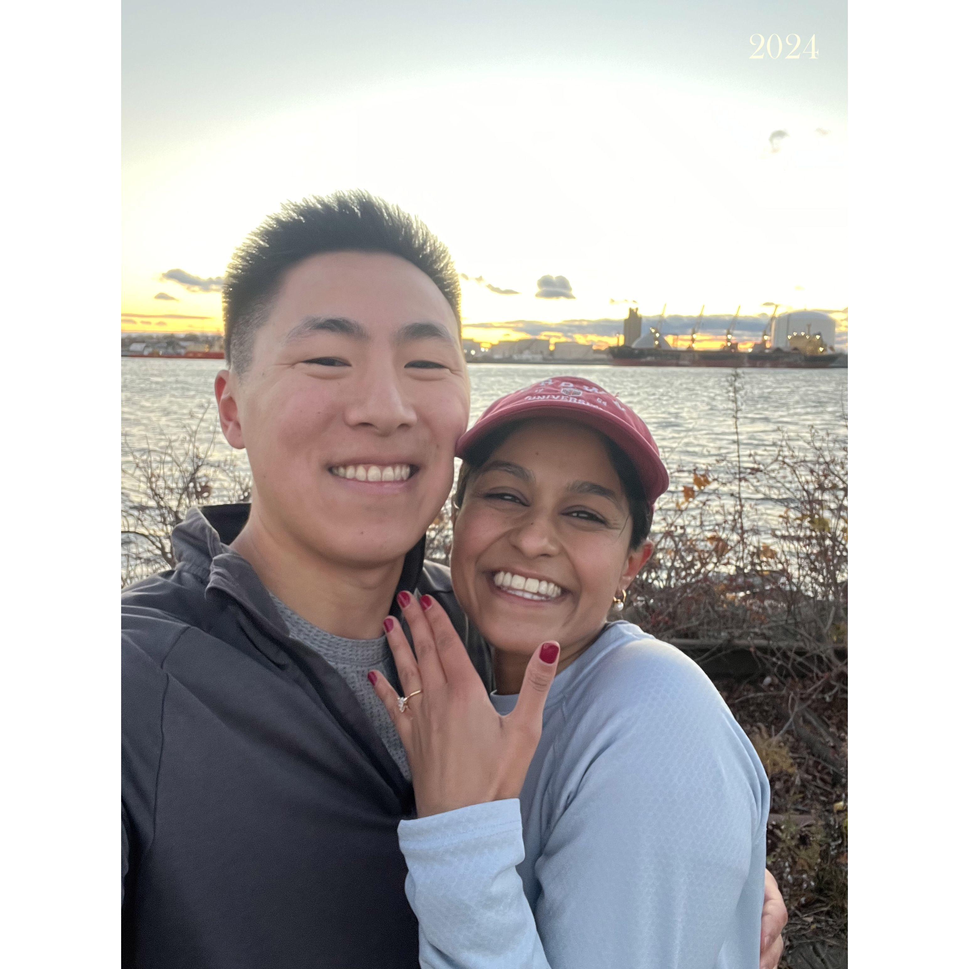 2024: Engagement on a sunset run in Providence