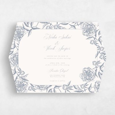 Grey Diamond Wedding Invitation - Pivoine Landscape