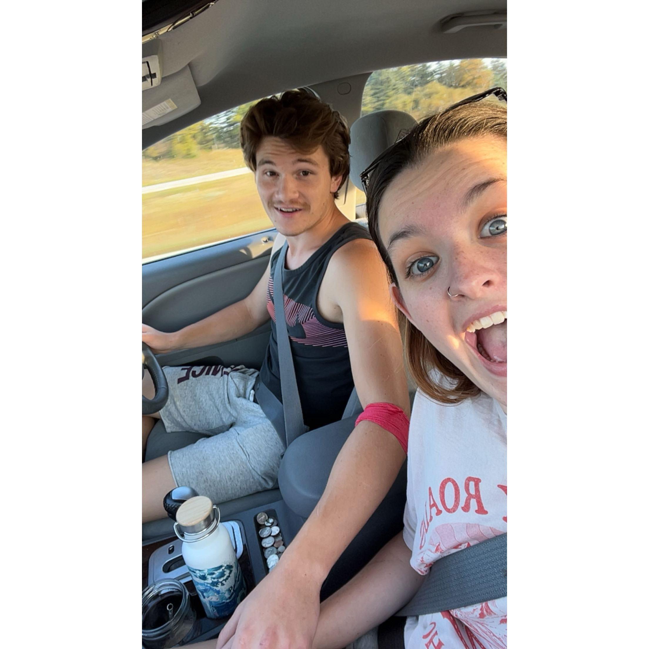 I'm pretty sure this was our first road trip together...