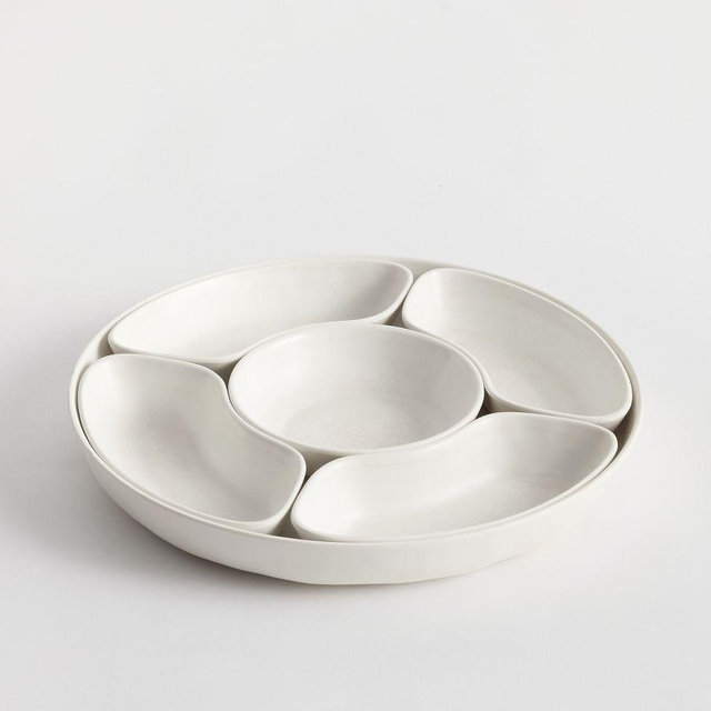 Larkin Melamine Multi-Condiment Server - White