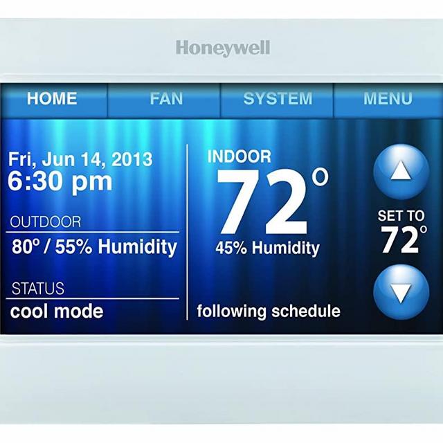 Honeywell TH9320WF5003 Wi-Fi 9000 Color Touch Screen Programmable Thermostat, 3.5 x 4.5 Inch, White, 'Requires C Wire"