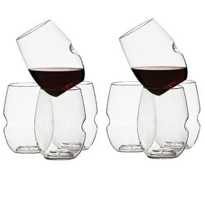 GoVino Wine Glass Flexible Shatterproof Recyclable, Set of 8