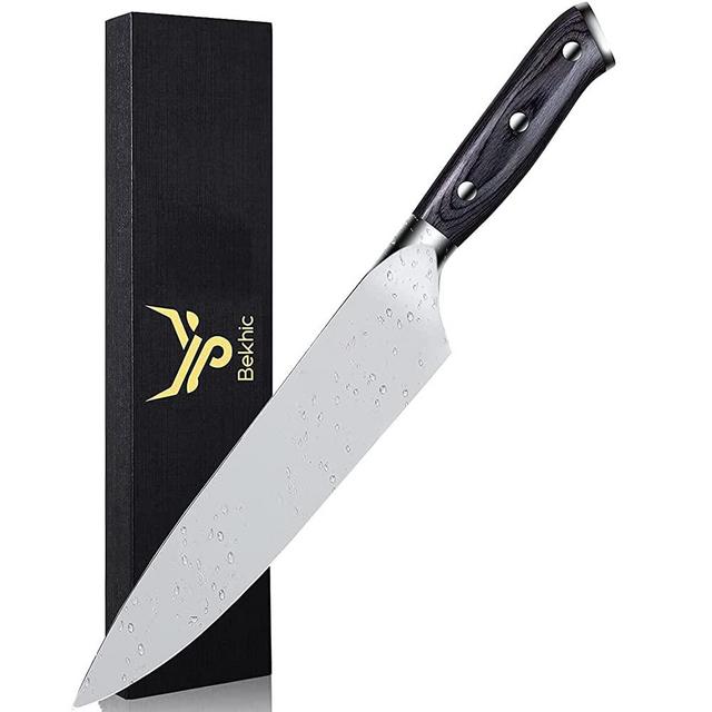 Bekhic Chef Knife - CKnife Pro Kitchen Knife 8-Inch Chef's Knife made of German High Carbon Stainless Steel,Handle features a triple rivet design, Ergonomic Handle, Ultra Sharp