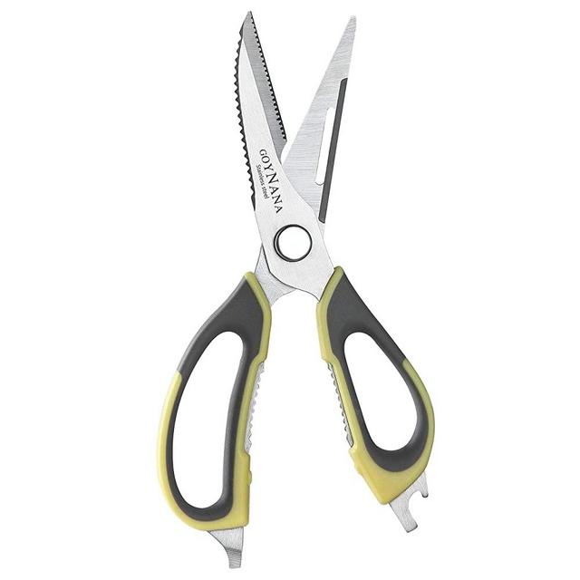 GOYNANA 6 Multi Function Kitchen Shears Stainless Steel Multipurpose Kitchen Scissors Heavy Duty Sharp 6-in-1 Culinary Shears Household For Meat, Chicken, Fish, Vegetables, Hearbs And More