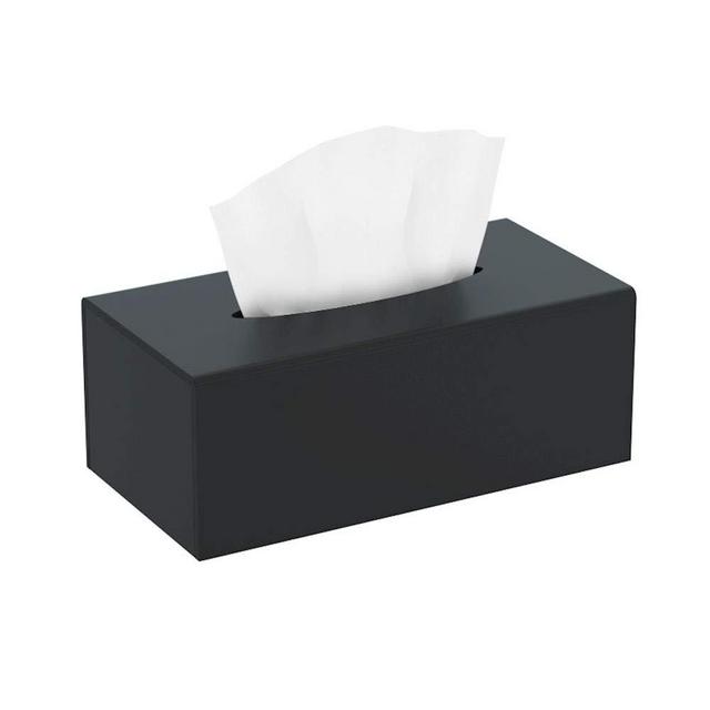 HIIMIEI Acrylic Tissue Box Cover Tissue Holder Napkin Dispenser for Home Office Restaurant-Black