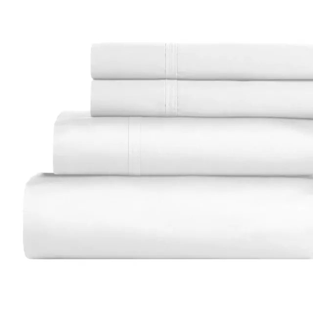 Cotton 850 Thread Count Solid Deep Pocket Sheet Set, King, White - Blue Nile Mills