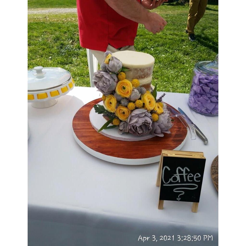 Vanilla cake with cream cheese icing and lemon filling