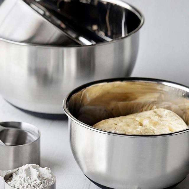 Non-Skid Stainless Steel Mixing Bowls, Set of 3