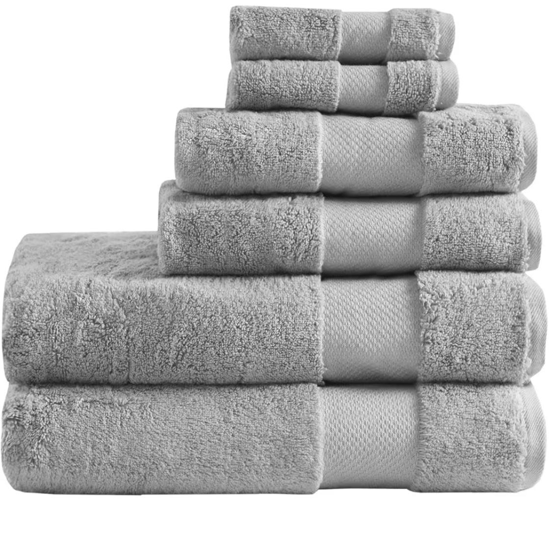 Turkish 100% Cotton 6pc Absorbent Ultra Soft Bath Towel Set