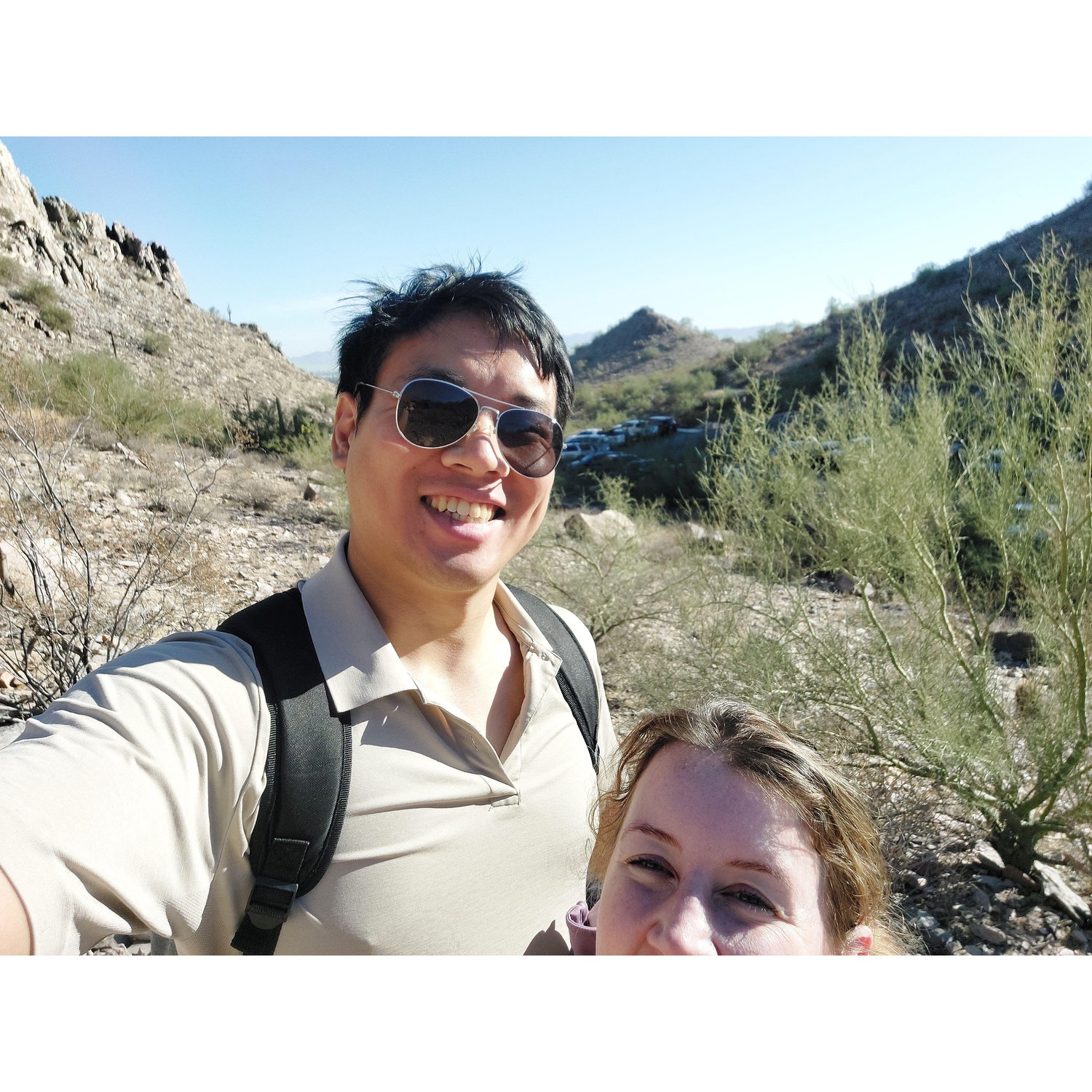 Hiking and seems like Amanda is getting smaller