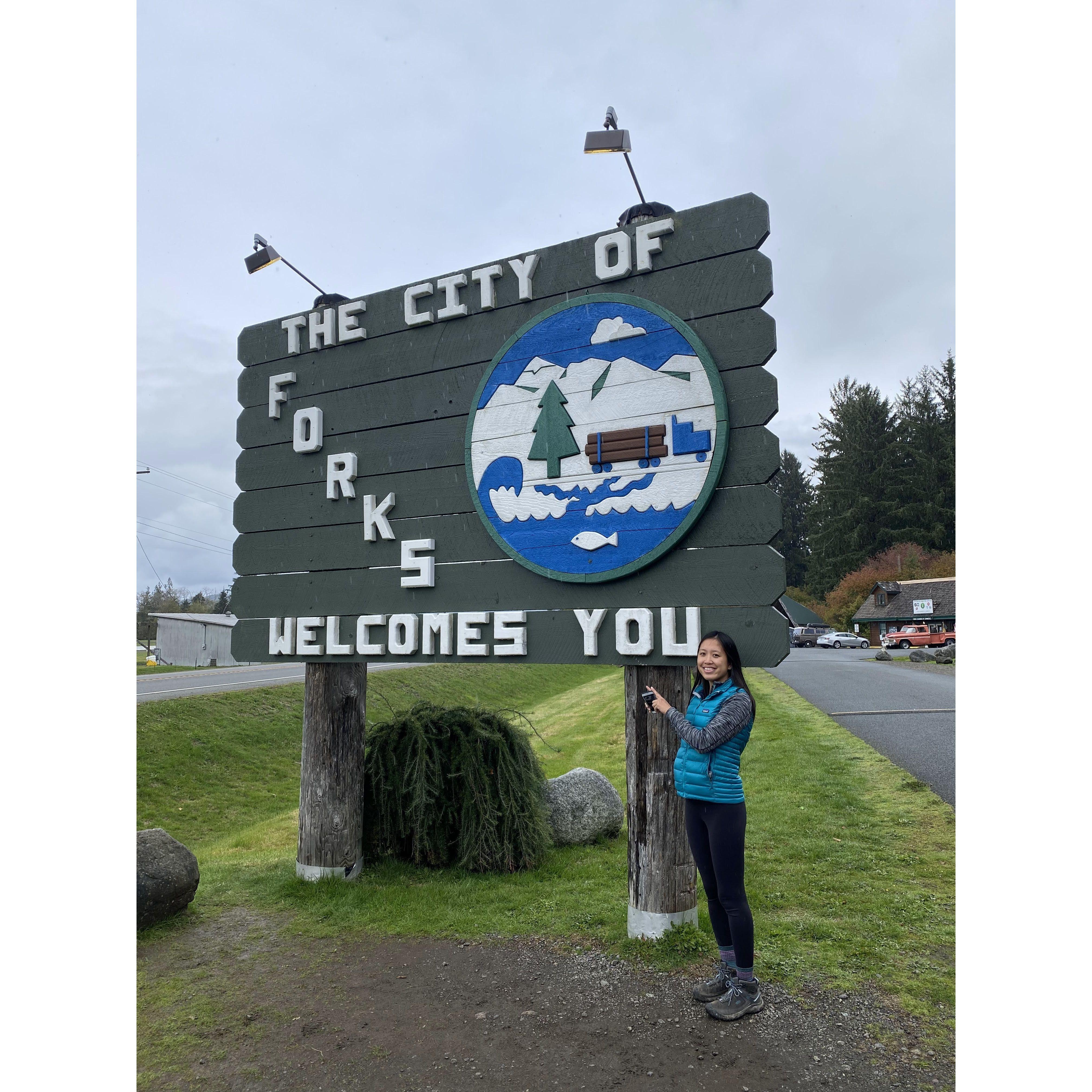 As an avid Twilight fan, Megan had to stop by Forks, WA.