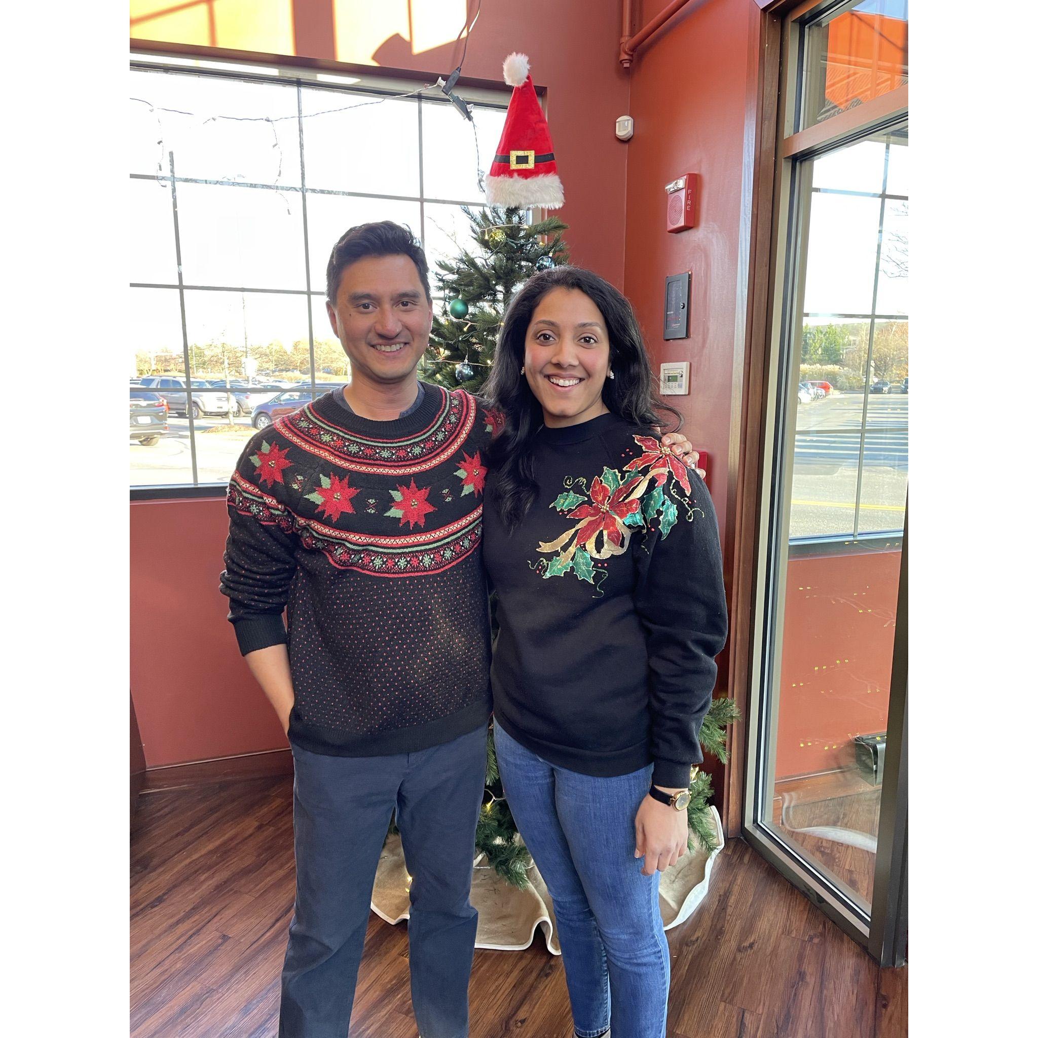 Our first holiday party together in December 2022