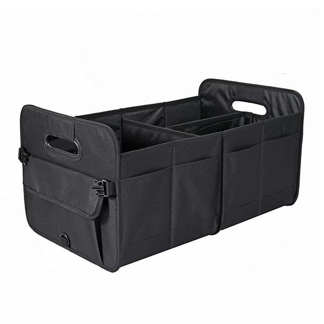 AOKJOY Car Trunk Organizer Car Storage Organizer Collapsible Multi Compartment Car Organizer Adjustable Straps Car Organizer for SUV(Black)