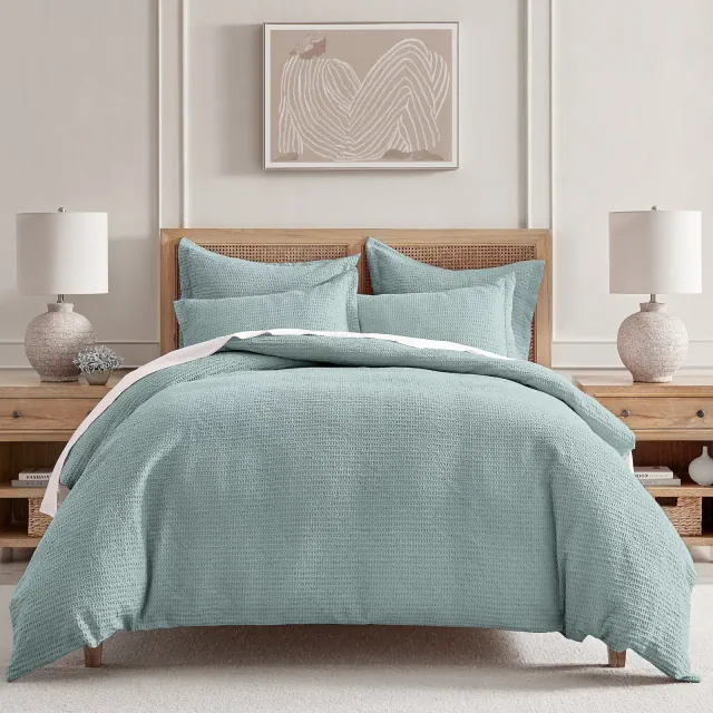 Cloud Waffle Blue Haze Full/Queen Duvet Set - Levtex Home