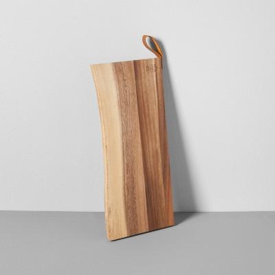 Live-Edge Acacia Cutting Board with Leather Handle Large - Hearth & Hand™ with Magnolia