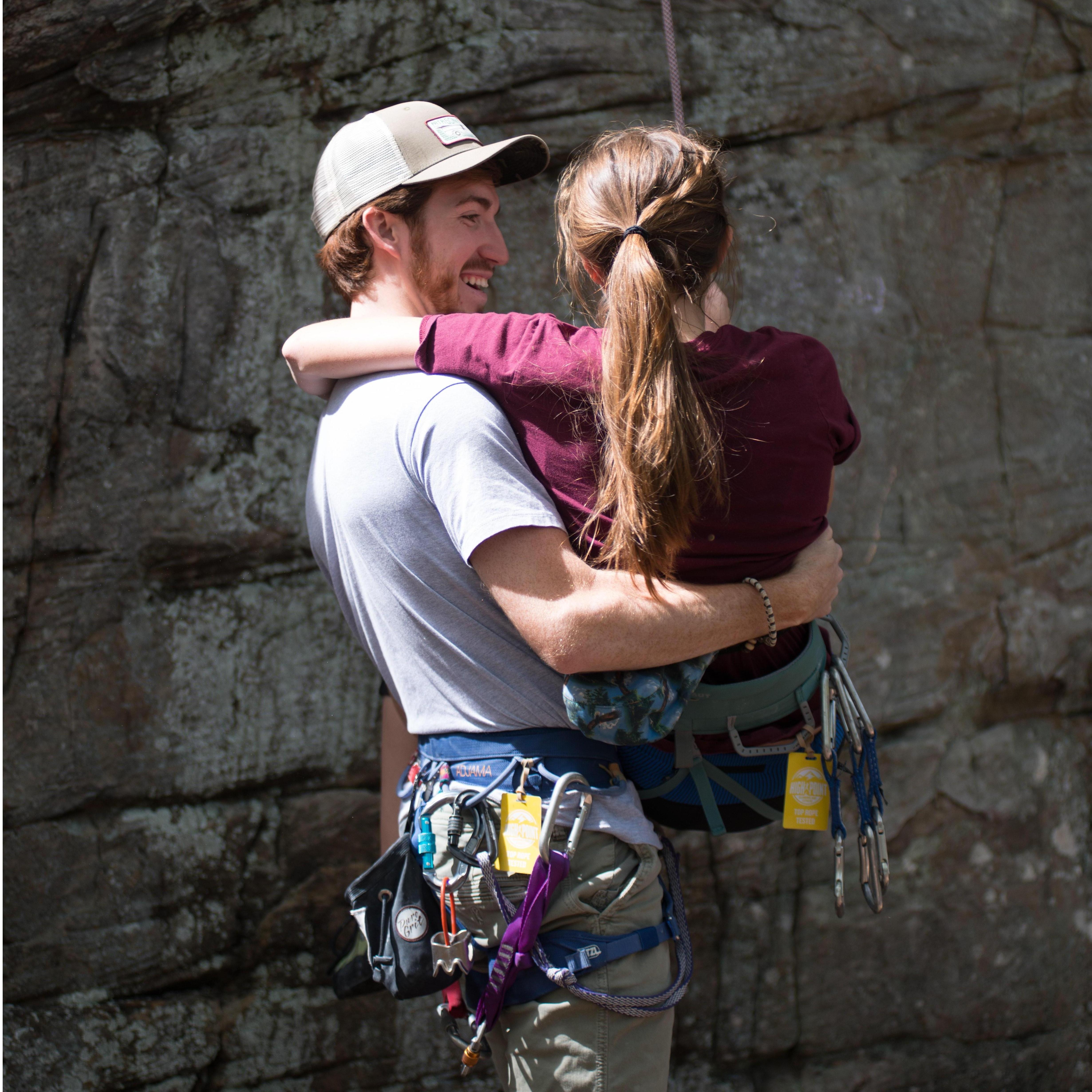 This is after Kami's first lead climb! She did great and even got to take fall! I was super nervous. Her dad said, "You better stick to golf".