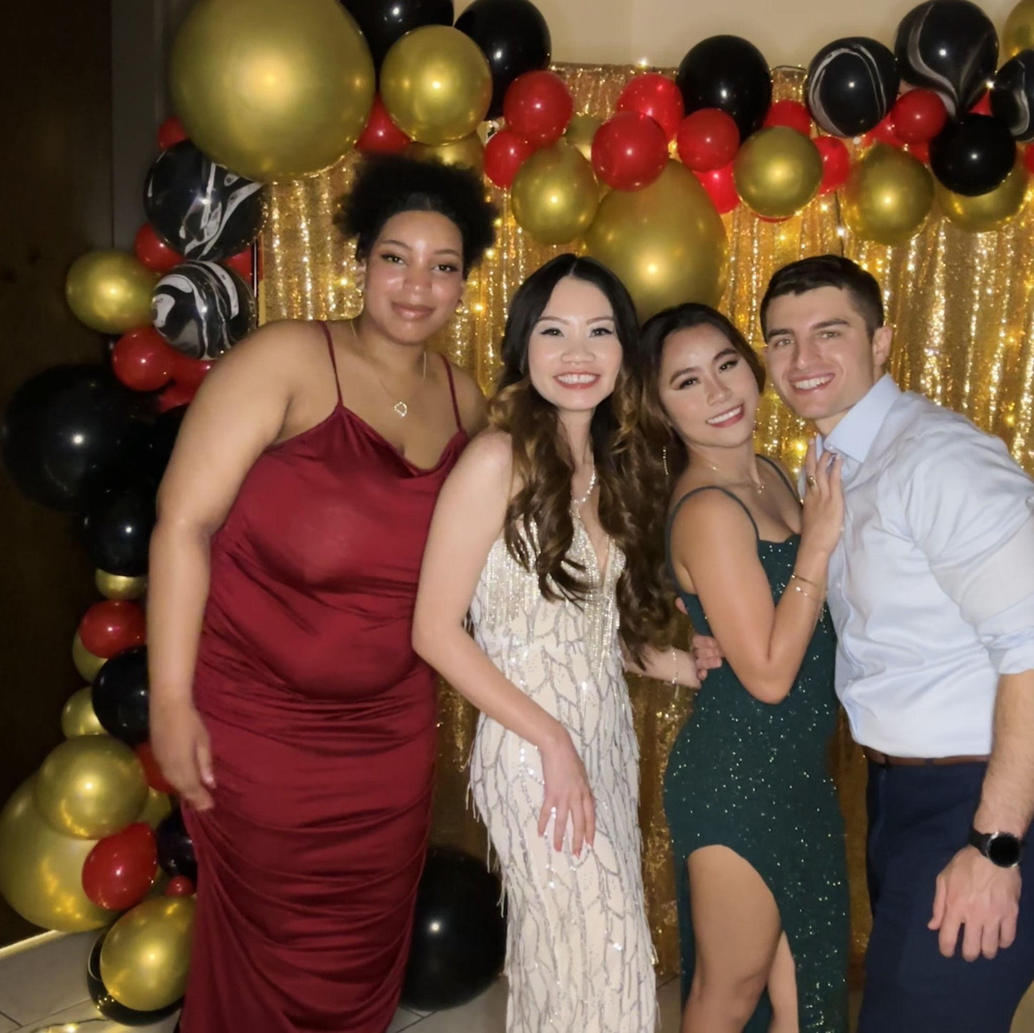 William was Angel's plus one at her school party, and he got to meet some of her friends.