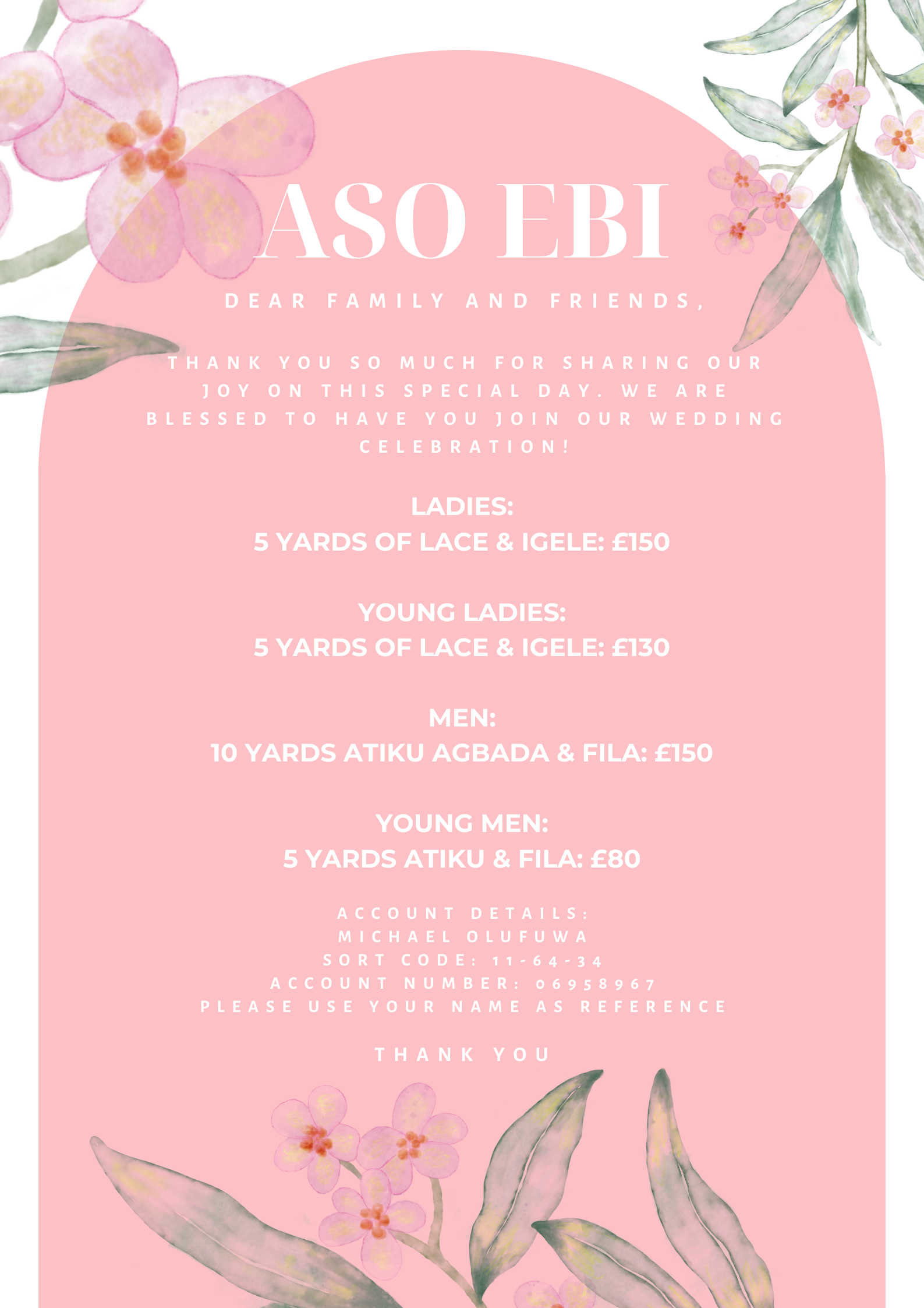 The Wedding Website of Jenny Yasin and Michael Olufuwa