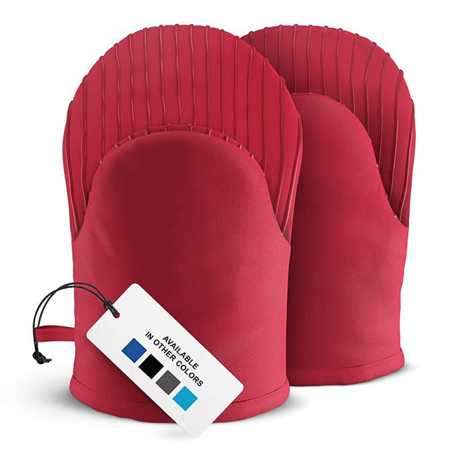 Big Red House Mini Oven Mitts, Made with Recycled Cotton Infill, 480 F Heat Resistant, 1 Pair Red
