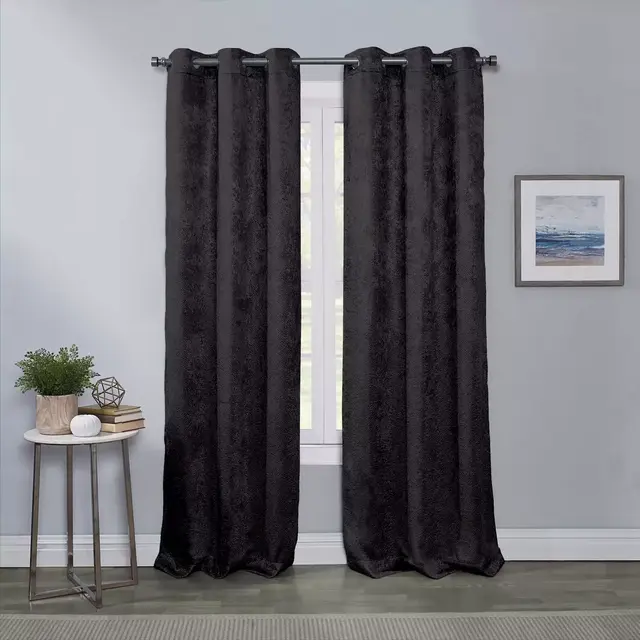 Townsend 2-Pack 95-Inch Grommet Room Darkening Window Curtain Panels in Black