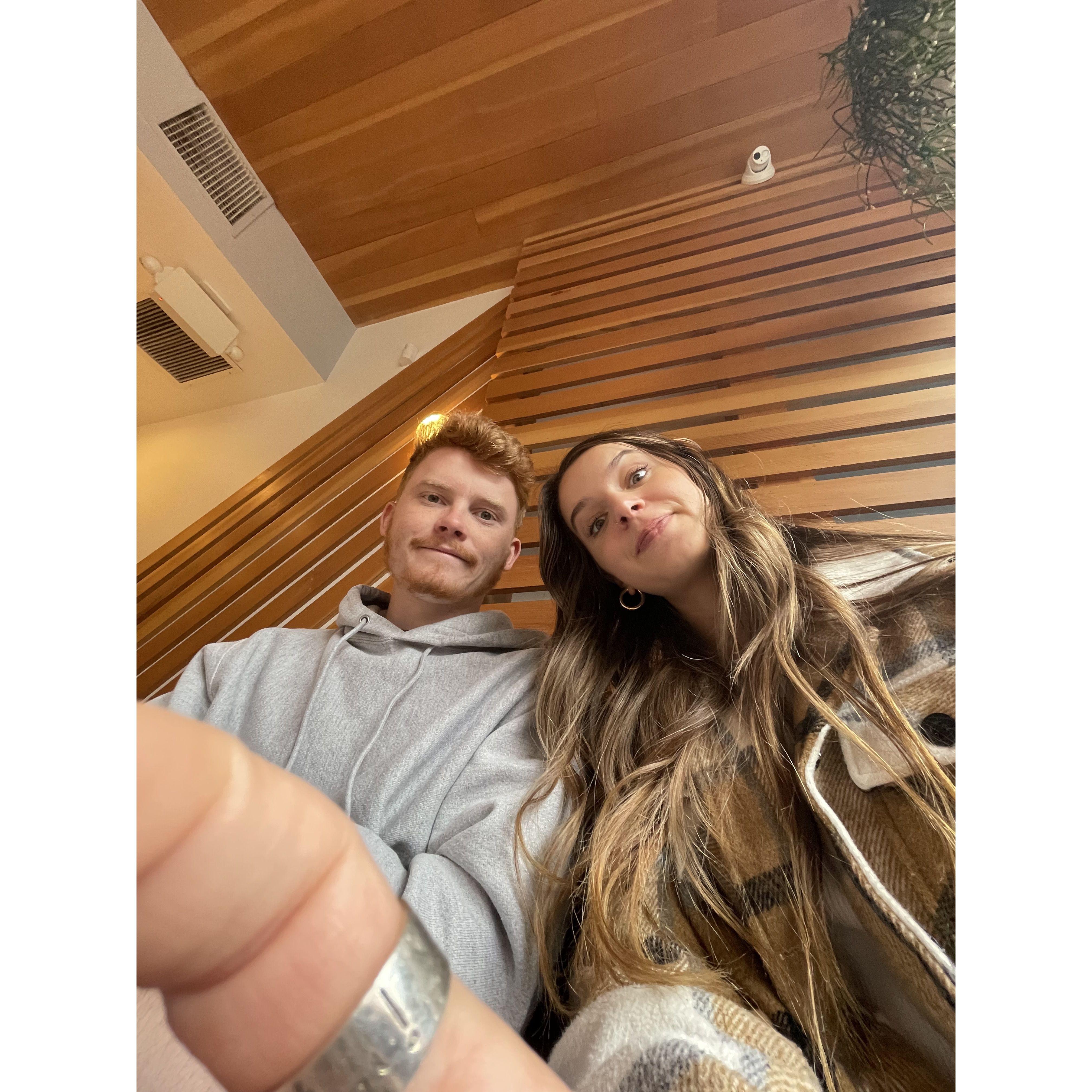 Getting coffee on a day date to San Francisco