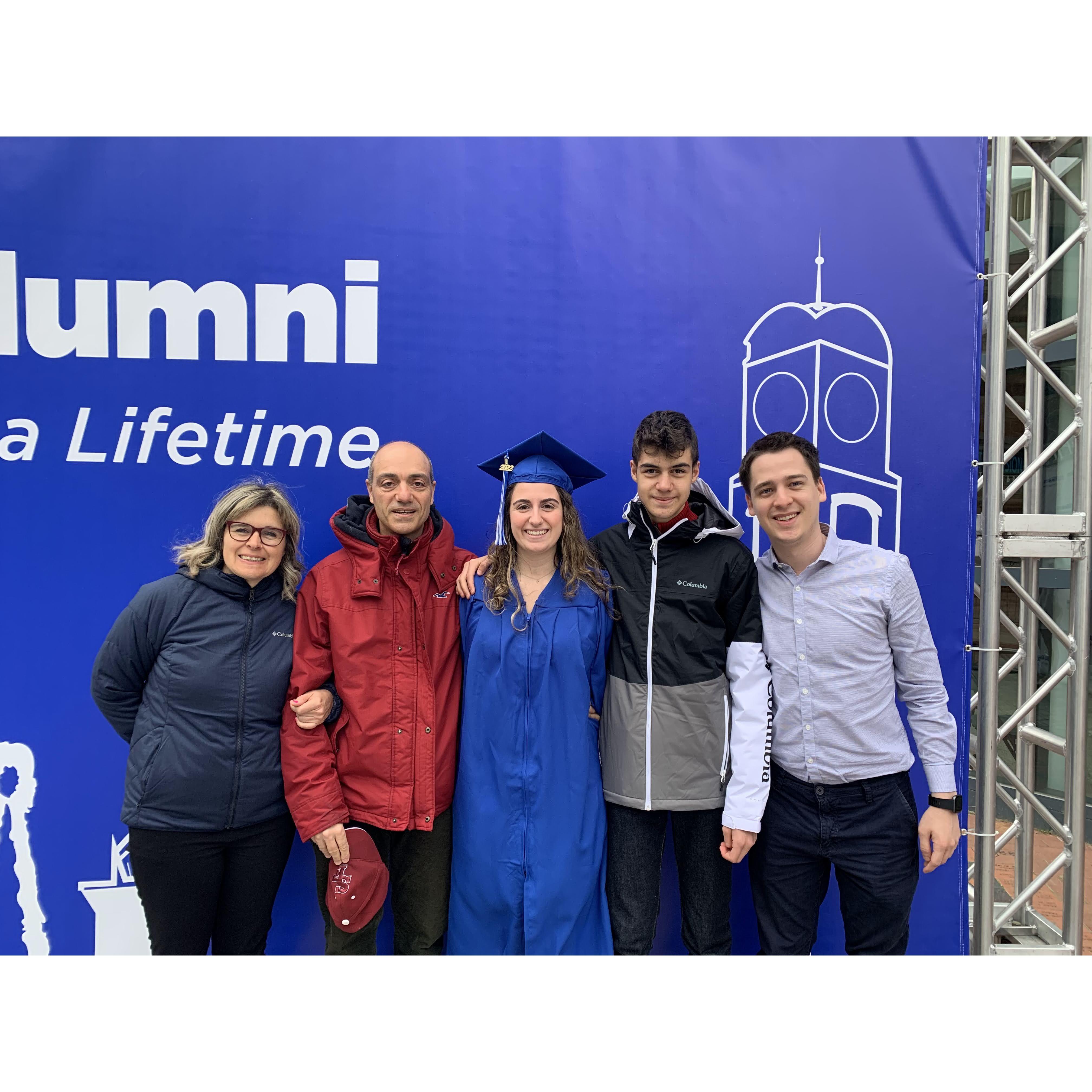 April 2022 - Daniela's family in Grand Rapids for her graduation from GVSU