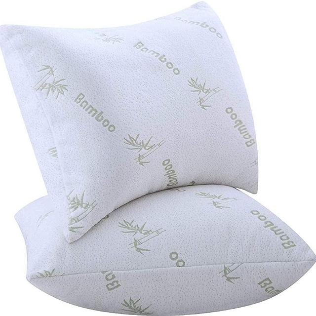 Pillows for Sleeping 2 Pack King Size Bamboo 18x36 Inches Polyester FilledUltra Soft Pair Set of 2 Cool Washable Breathable Pillows Medium Support (2 Pack Bamboo Pillows King)…