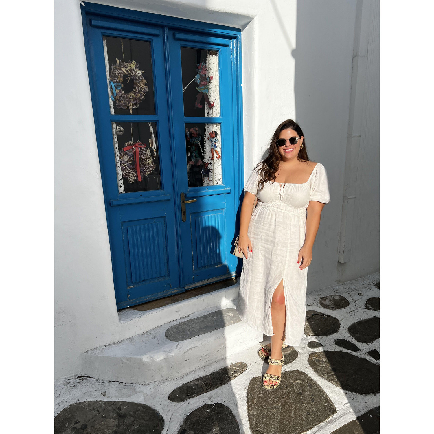 There will be colourful doors and white buildings. Everywhere. Get used to it…