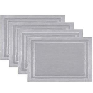 Solid Metallic Placemat in Silver Moderne (Set of 4)