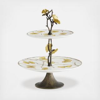 Butterfly Ginkgo 2-Tier Etagere