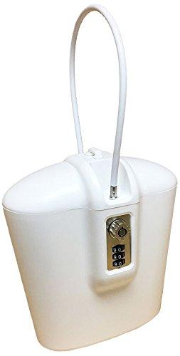 SAFEGO Portable Indoor/Outdoor Lock Box Safe with Key and Combination Access (White)