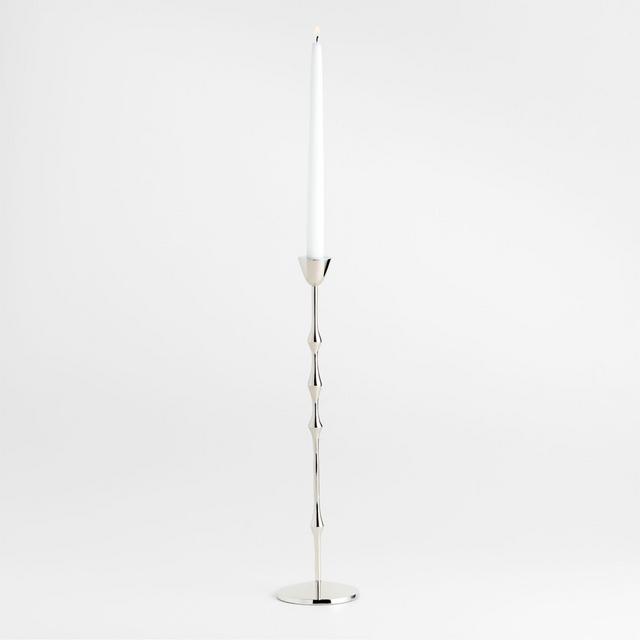 Beaded Large Polished Chrome Taper Holder 17.5"