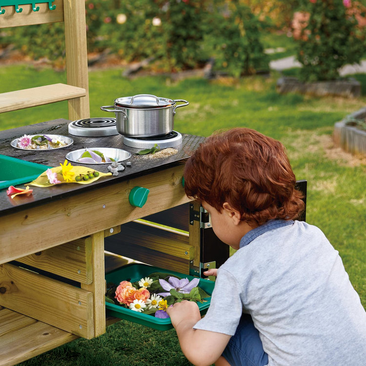 Hape, Wooden Outdoor Kitchen Playset with Accessories | Zola Baby