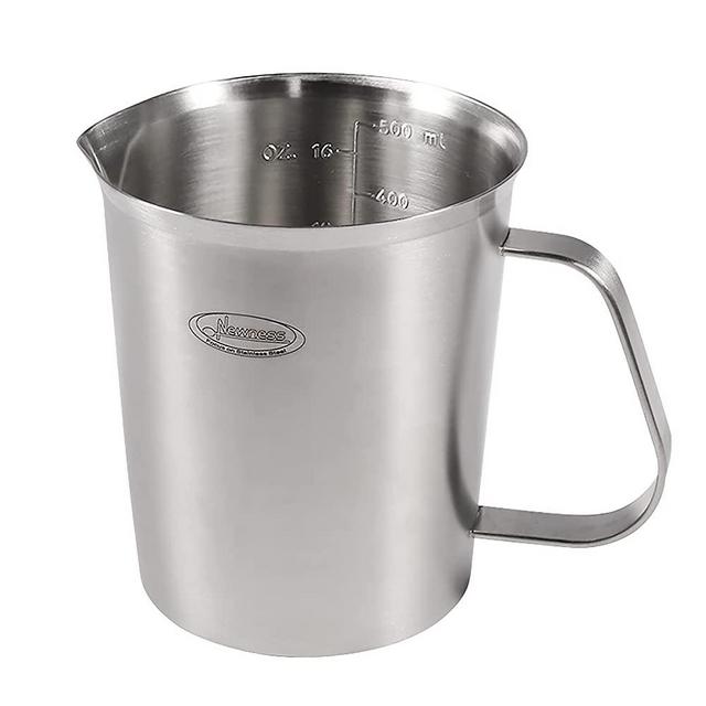 Measuring Cup, [Upgraded, 3 Measurement Scales, Including Cup Scale, ML Scale, Ounce Scale], Newness Stainless Steel Measuring Cup with Marking with Handle, 16 Ounces (0.5 Liter, 2 Cup)