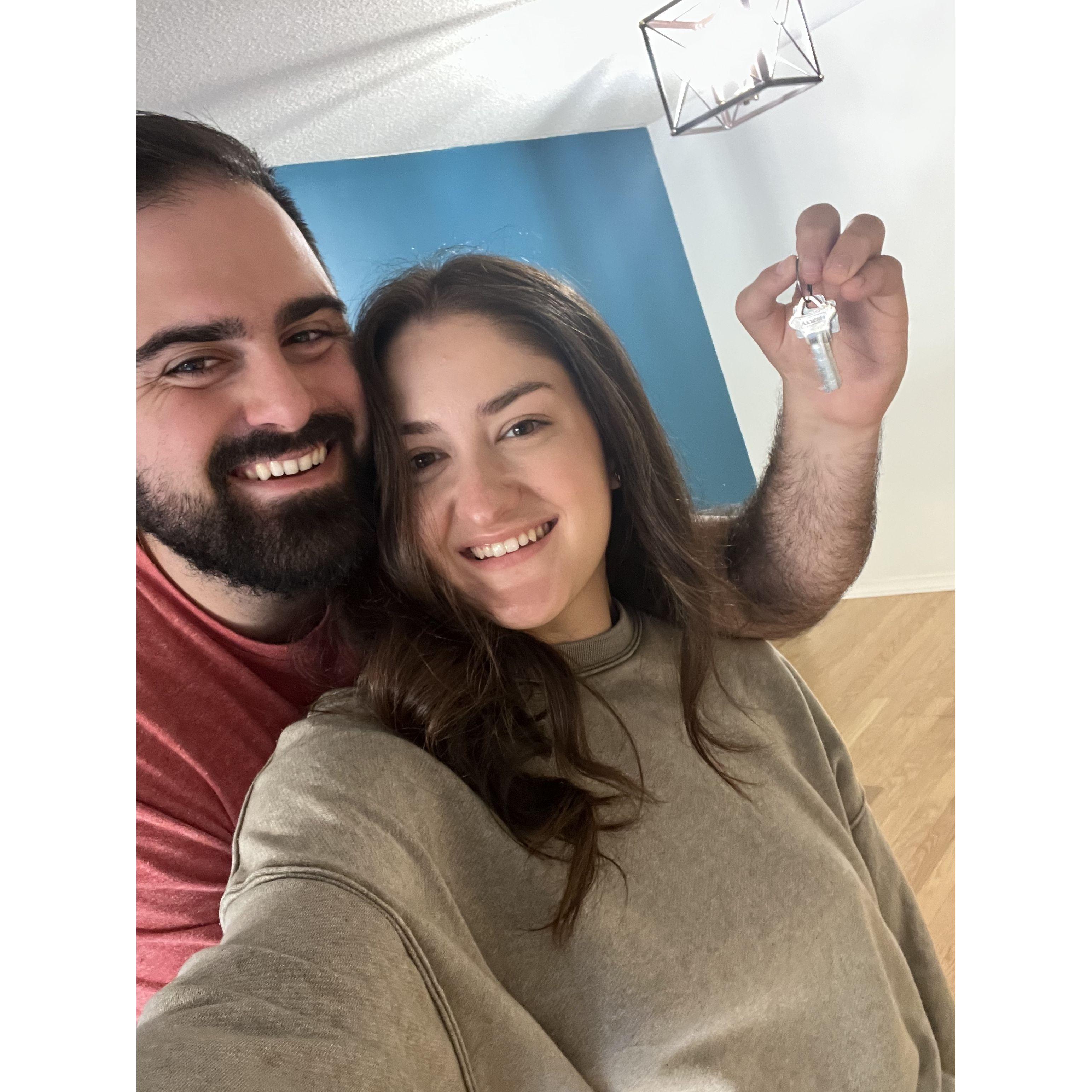 The day we got the keys to our first home!