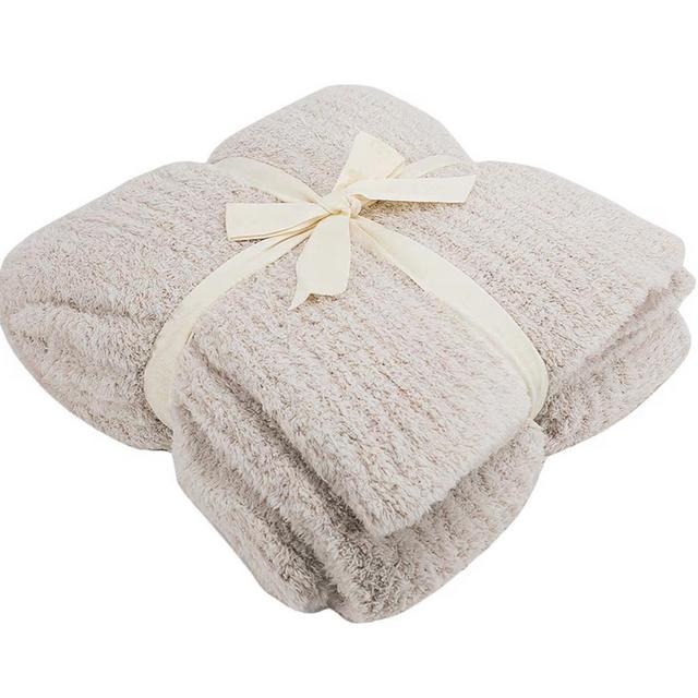 Barefoot Dreams CozyChic Ribbed Throw - Color Almond