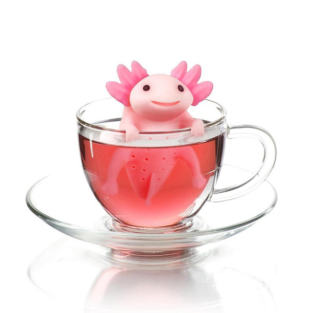 Genuine Fred RELAXOLOTL Tea Infuser, Cute Axolotl Design, For Loose Leaf Tea, Flexible, Easy to Clean Silicone, Fun Gift for Tea Lovers, Clever Kitchen Gadget
