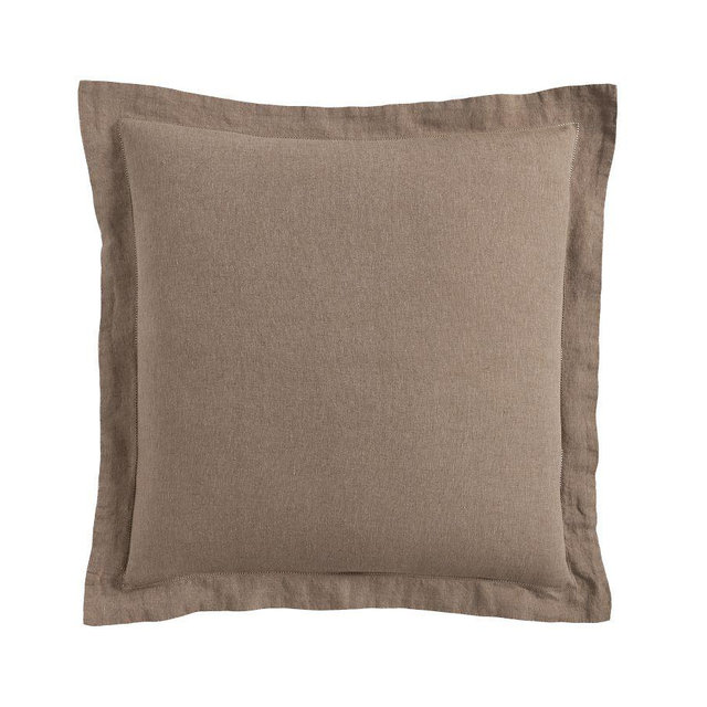 Belgian Flax Linen Sham, CafÃ© Noir, Euro, Set of 2