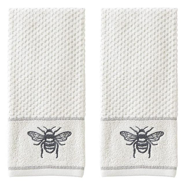 SKL HOME by Saturday Knight Ltd. Farmhouse Bee Hand Towel Set, White, 16x25