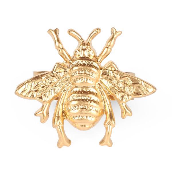 E0 Gold Bee Napkin Rings (Set of 4)