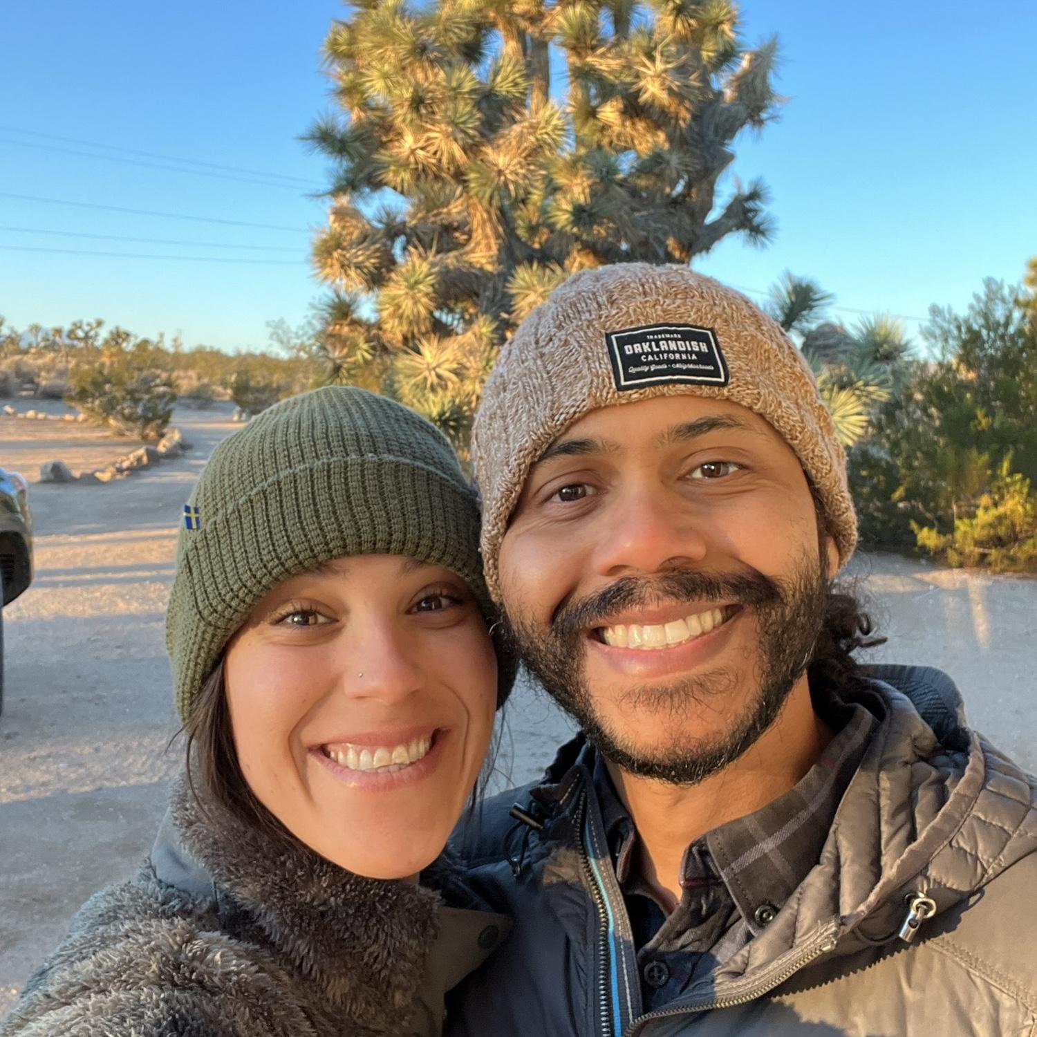 In front of our huge Joshua Tree at the desert house