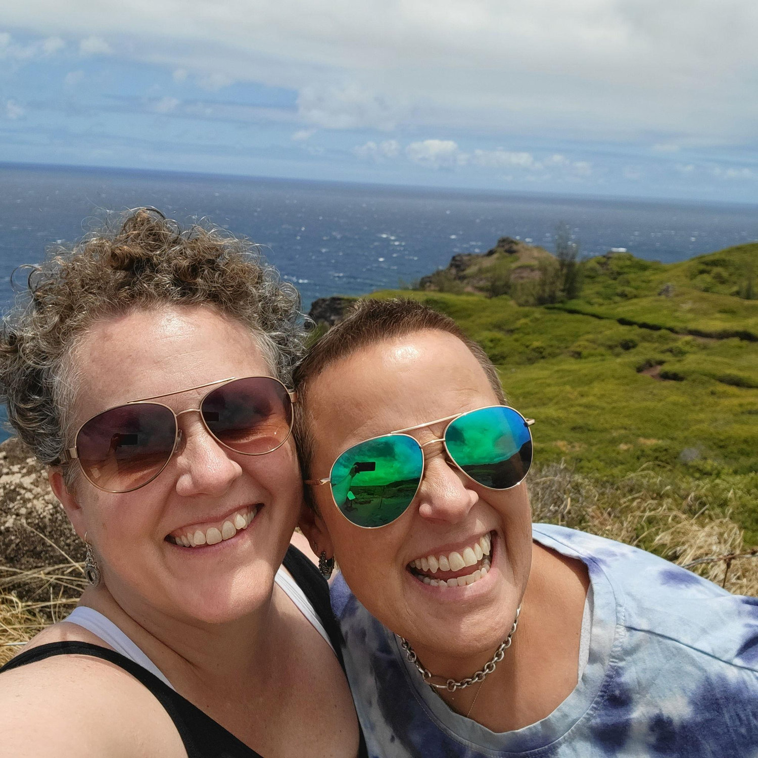 Maui in June 2021, right after Tiffany beat back cancer. Look at all her hair!